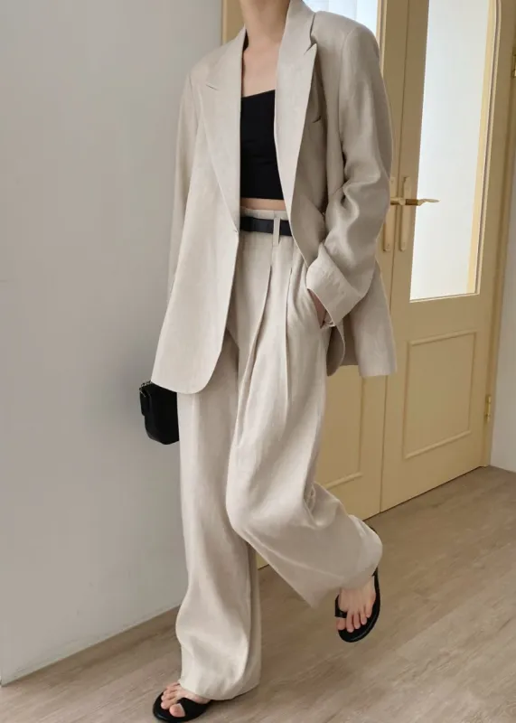 Maria Linen Blazer - Beige made by Frankie Shop