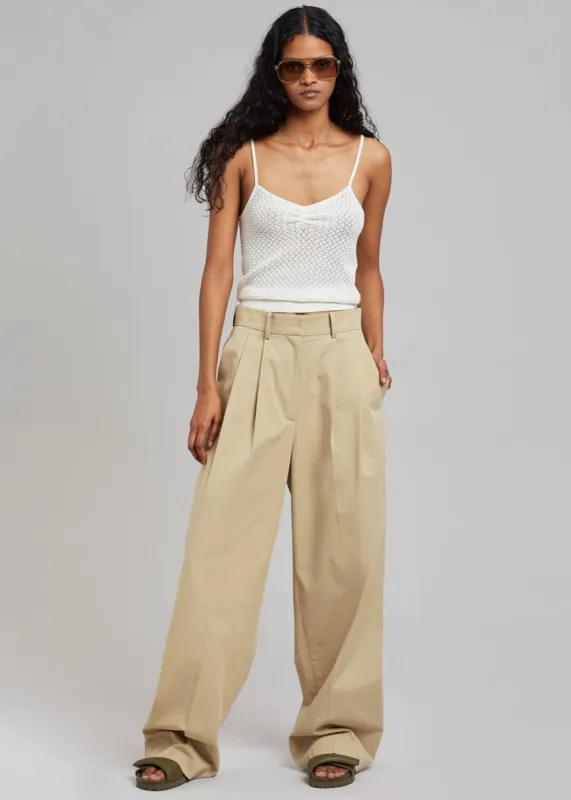 Tansy Cotton Pants - Camel sold by Frankie Shop