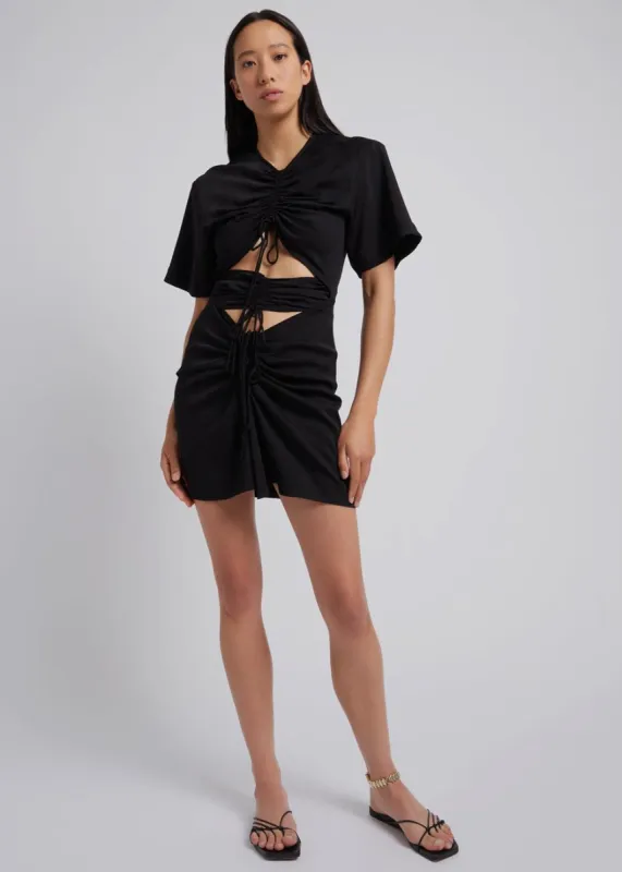 Christopher Esber Ruched Multi Tie Mini Dress - Black sold by Frankie Shop