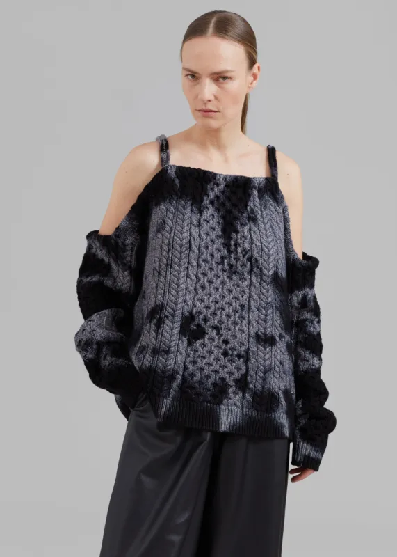 JW Anderson Cold Shoulder Cable Jumper - Black sold by Frankie Shop