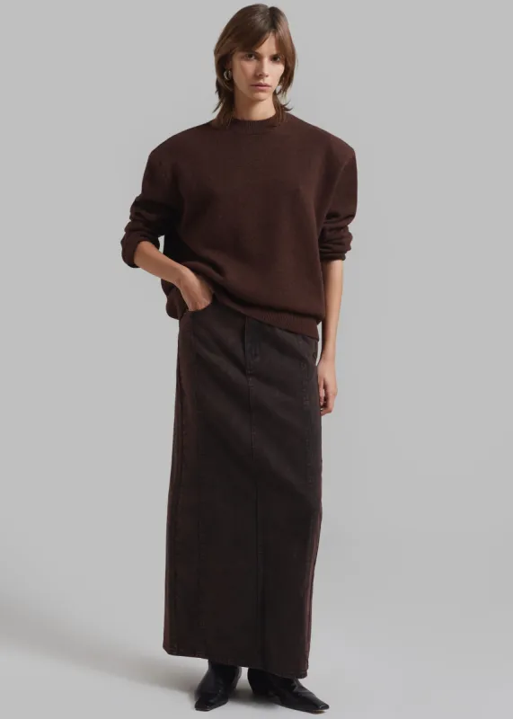 Gestuz Jamilla GZ Long Skirt - Bitter Chocolate sold by Frankie Shop