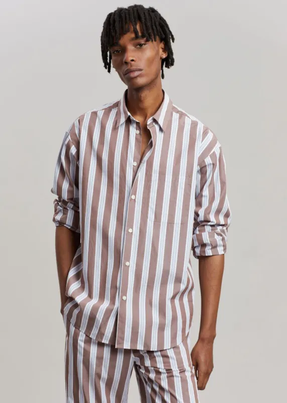 Samsøe & Samsøe Marley Shirt - Brown Stripe made by Frankie Shop