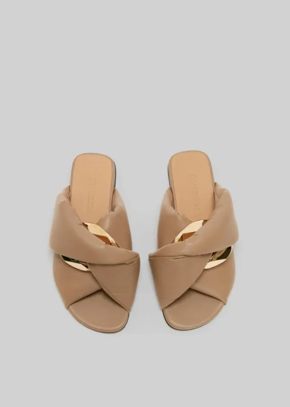 JW Anderson Chain Flat Sandals - Taupe sold by Frankie Shop