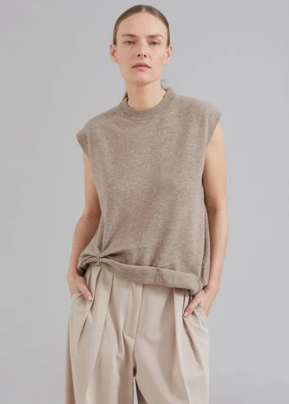 JW Anderson Ring Detail Roll Vest - Beige Melange made by Frankie Shop