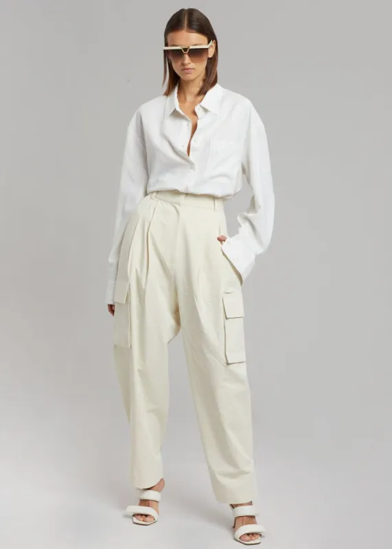 Gianna Cargo Pants - Cream made by Frankie Shop