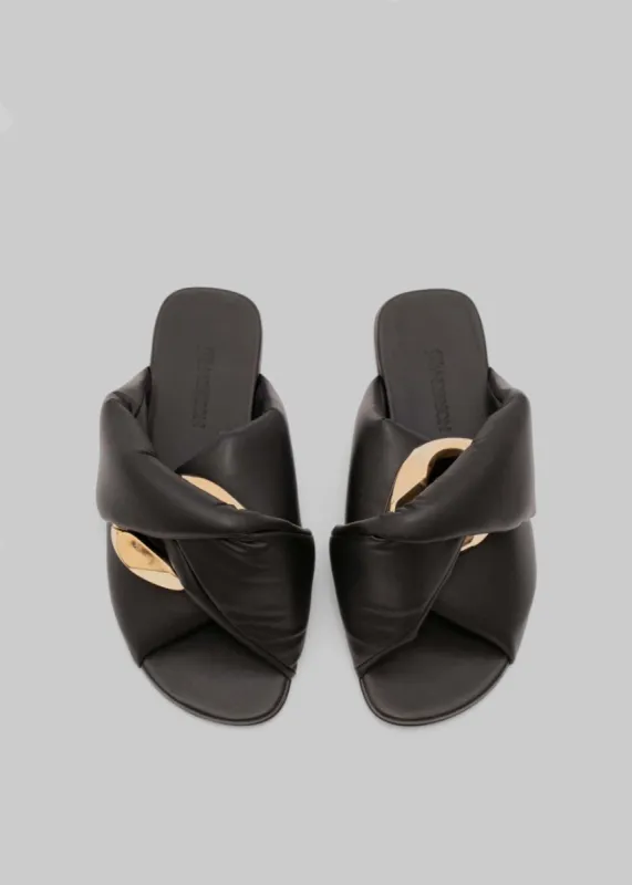 JW Anderson Chain Flat Sandals - Black sold by Frankie Shop
