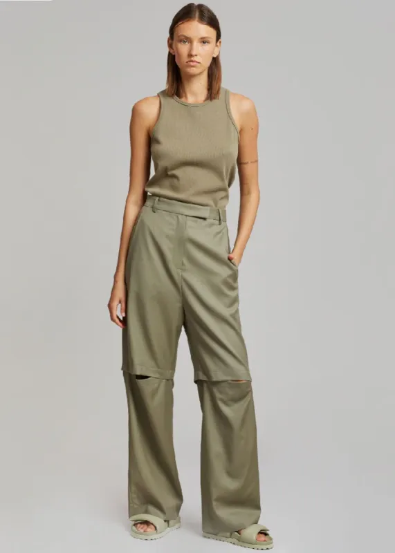 Irina Slit Pants - Olive sold by Frankie Shop
