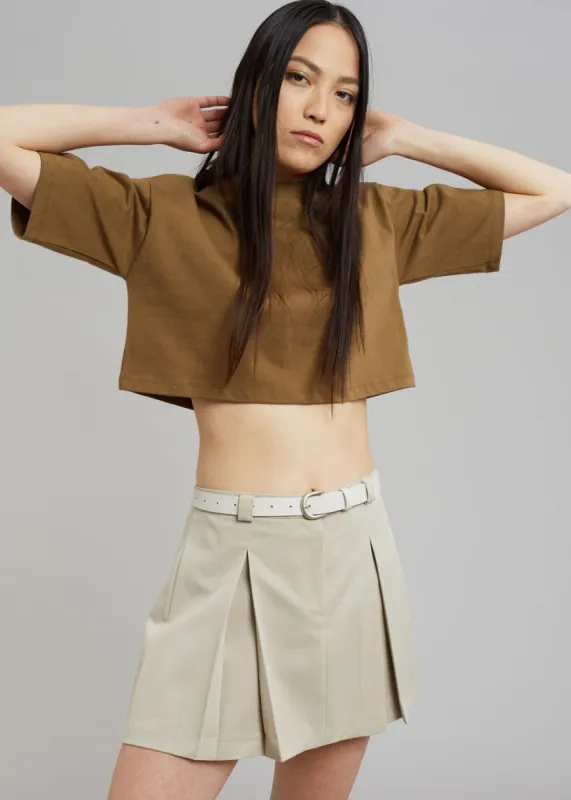 Karina Cropped T-Shirt - Olive sold by Frankie Shop