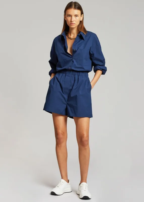 Lui Cotton Shirt - Navy sold by Frankie Shop