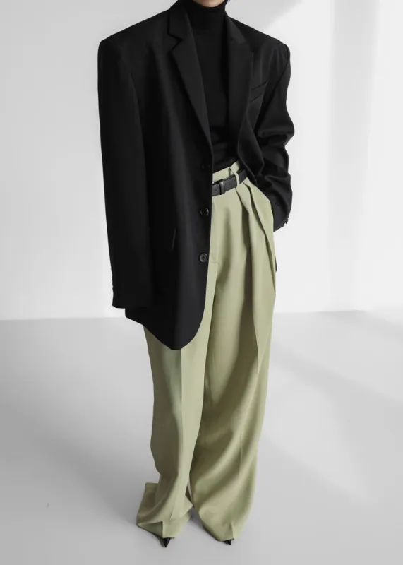 Port Pleated Pants - Sage sold by Frankie Shop