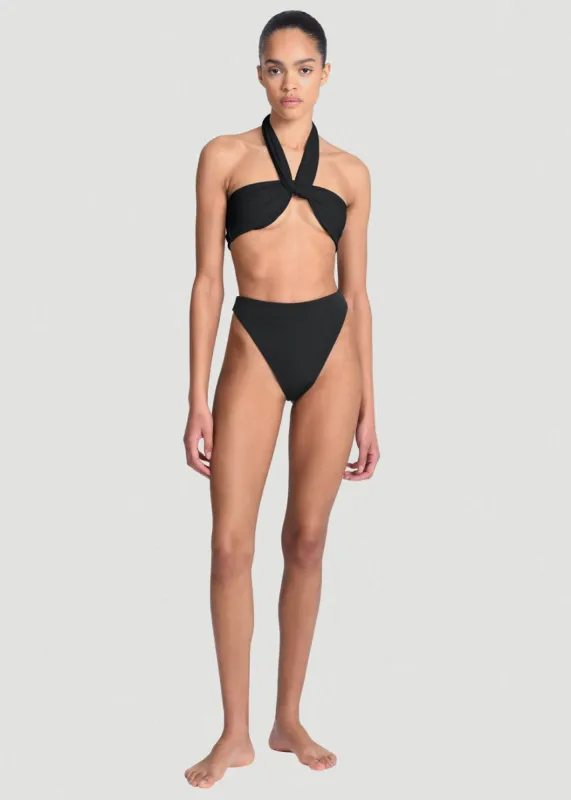 Aexae Triangle High Cut Swimsuit Bottoms - Black made by Frankie Shop