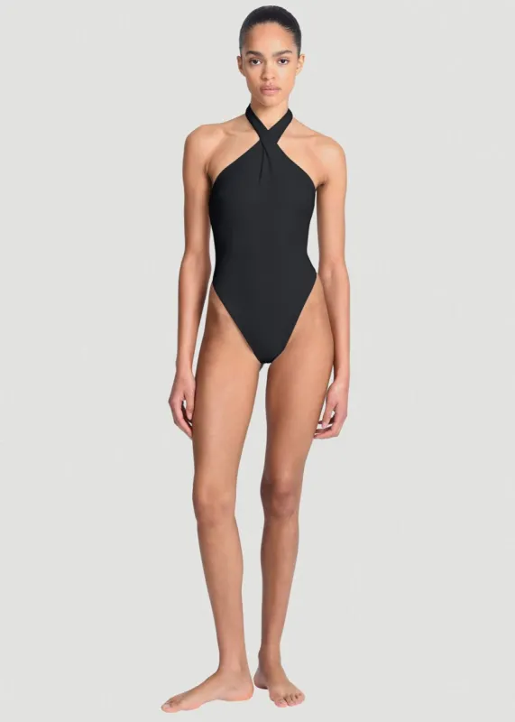 Aexae Twist One Piece Swimsuit - Black sold by Frankie Shop