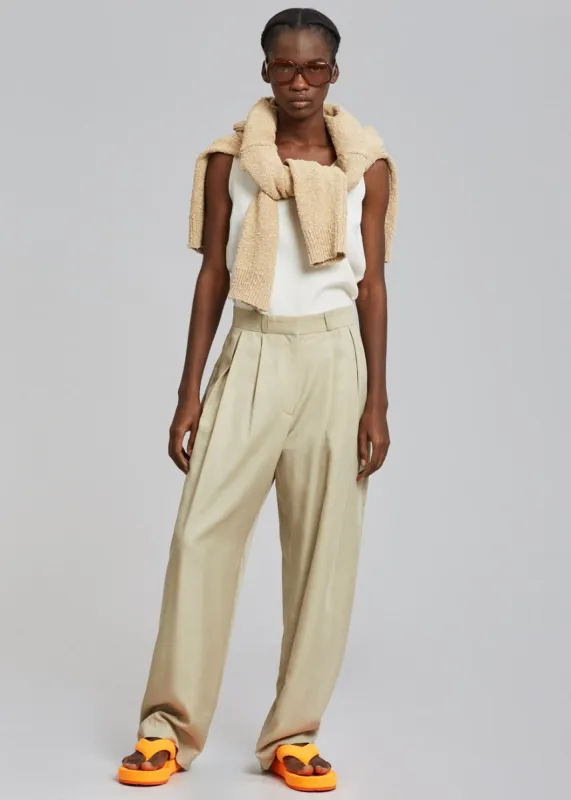Marte Pleated Pants - Sand sold by Frankie Shop