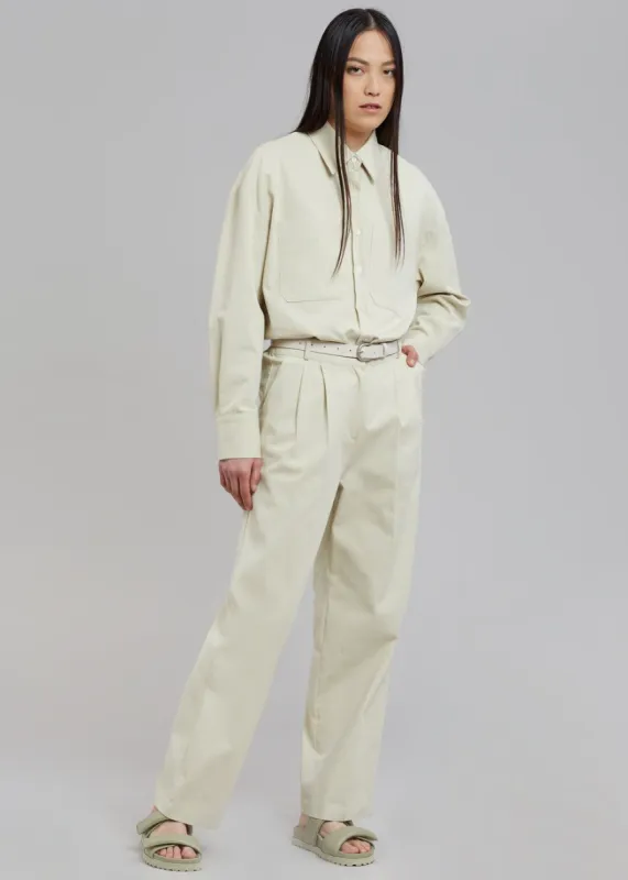 Tomo Pleated Pants - Beige sold by Frankie Shop