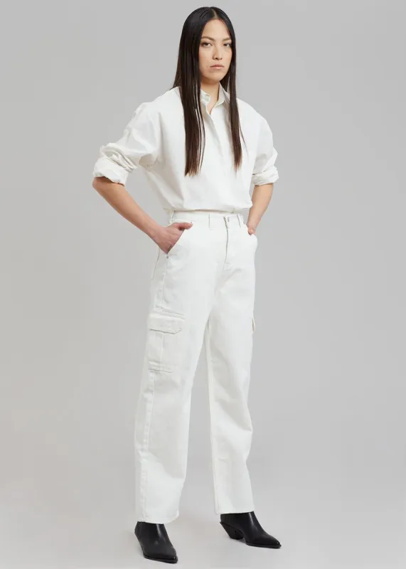 Kai Cargo Denim Pants - White sold by Frankie Shop