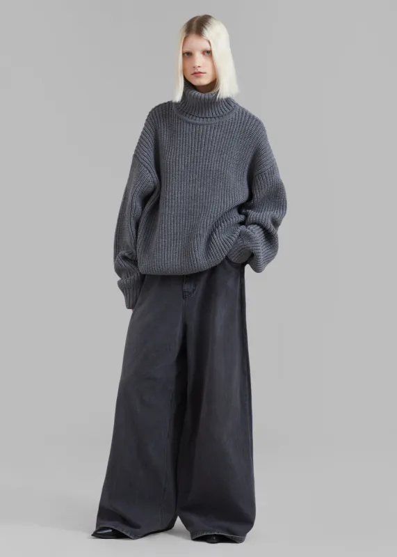 Belfast Turtleneck Sweater - Grey sold by Frankie Shop