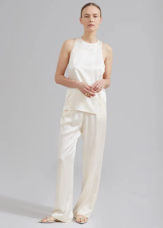 Loulou Studio Soma Silk Pants - Ivory sold by Frankie Shop