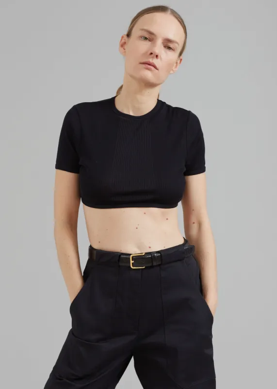 Loulou Studio Adas Cropped Top - Black sold by Frankie Shop