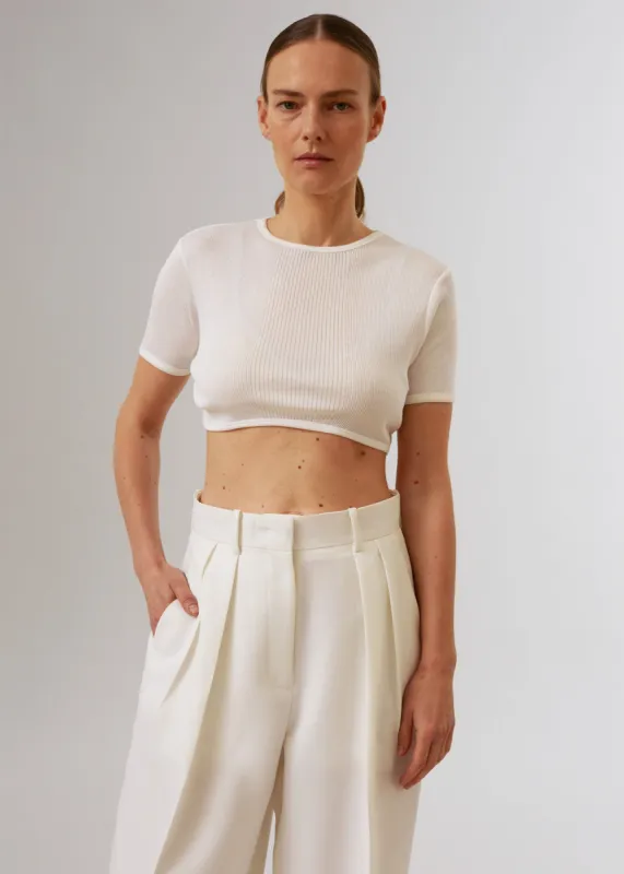 Loulou Studio Adas Cropped Top - Ivory sold by Frankie Shop