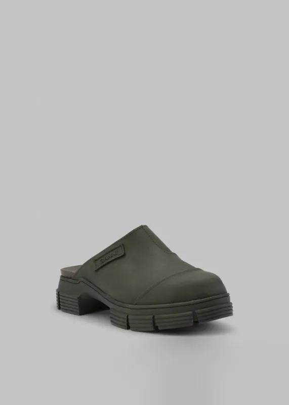 GANNI Recycled Rubber Mules - Kalamata sold by Frankie Shop