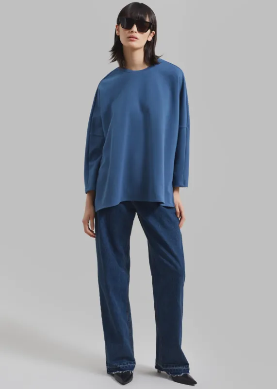 Campbell Long Sleeve Tee - Blue sold by Frankie Shop