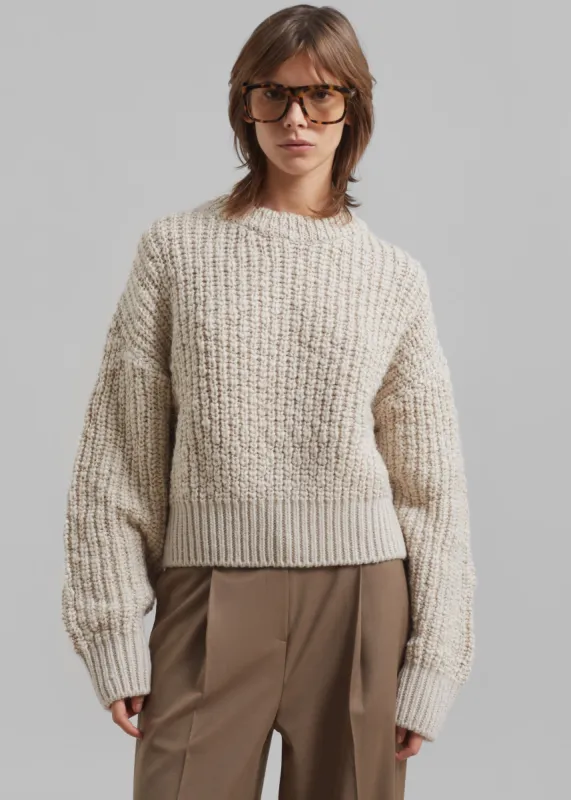 Amomento Round Neck Pullover - Beige sold by Frankie Shop