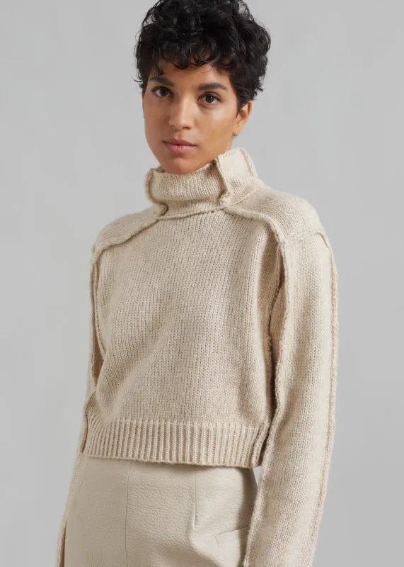 Bevza Square Sweater - Sand Beige made by Frankie Shop
