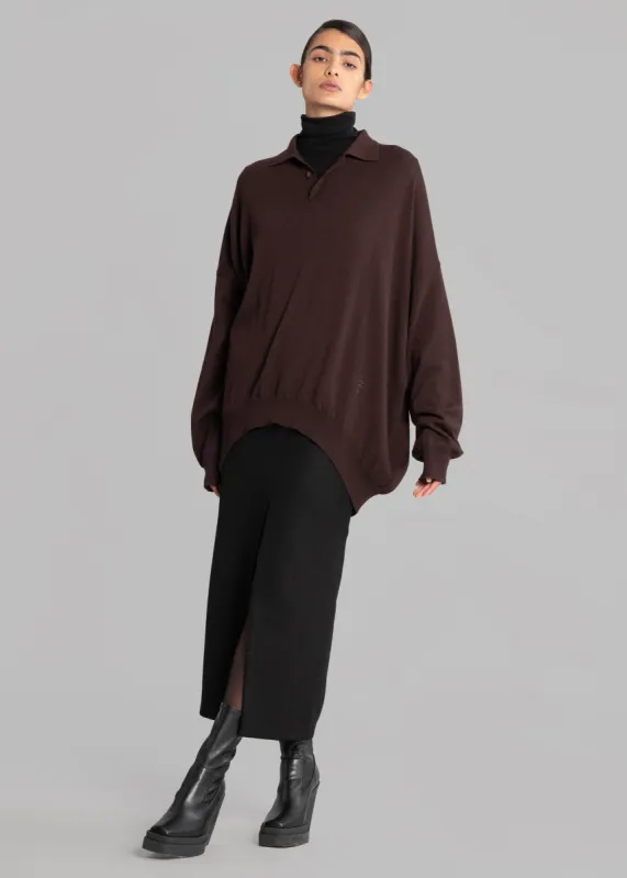 Meriel Polo Sweater - Chocolate Plum sold by Frankie Shop