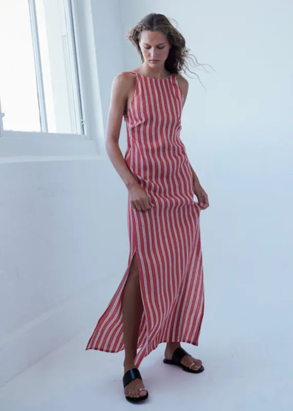 MATIN Isola Open Back Dress - Red Stripe made by Frankie Shop
