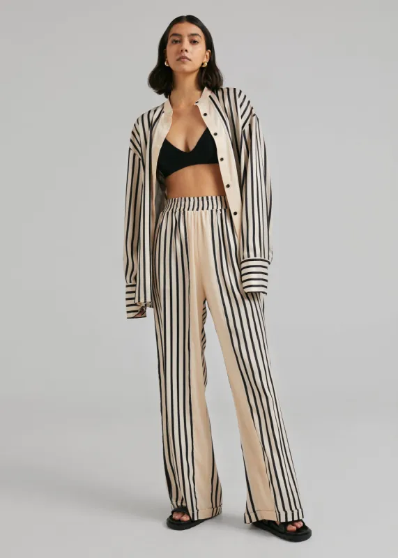 Solaqua The Resort Pant - Ecru with Black Stripes sold by Frankie Shop