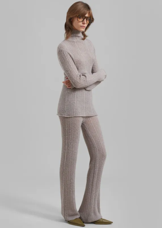 Amomento Sheer Knit Pants - Charcoal made by Frankie Shop