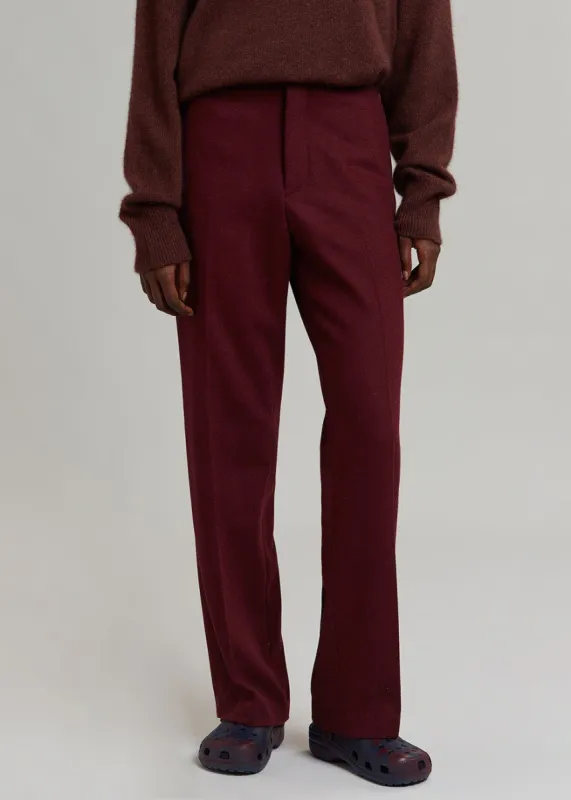 Walker Twill Trousers - Merlot sold by Frankie Shop