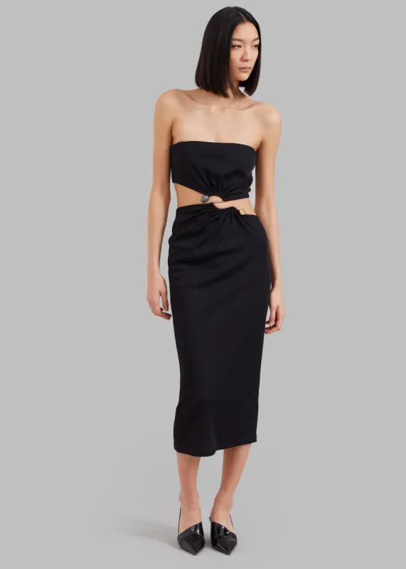 Christopher Esber Distort Strapless Dress - Black made by Frankie Shop