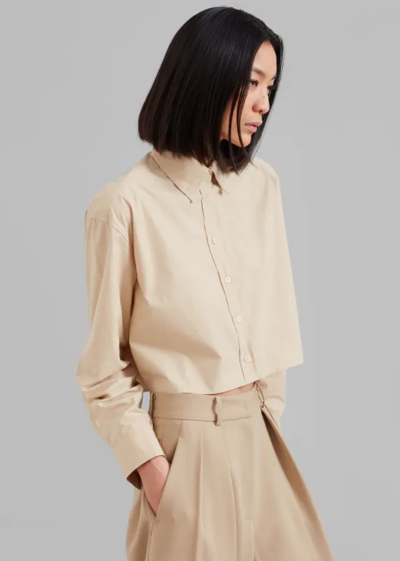 Caracas Cropped Shirt - Beige sold by Frankie Shop