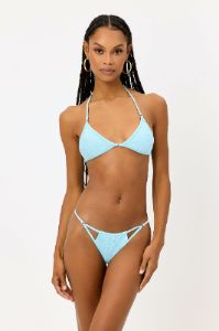 Ivy Plissé Triangle Bikini Top  - Baby Blue sold by Frankie's Bikinis