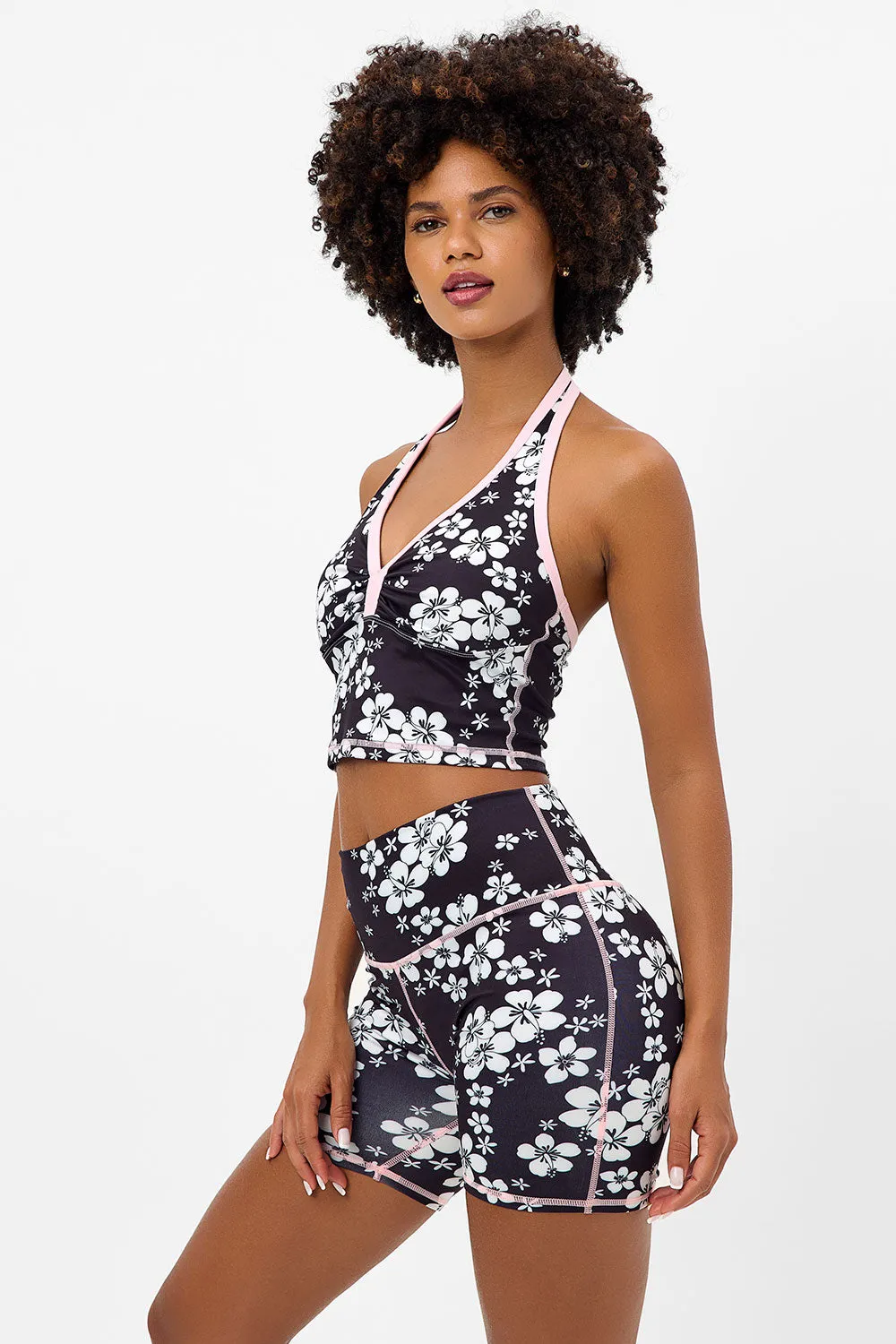 Lively Halter Floral Sports Bra - Plush Plumeria sold by Frankie's Bikinis product image thumbnail 3