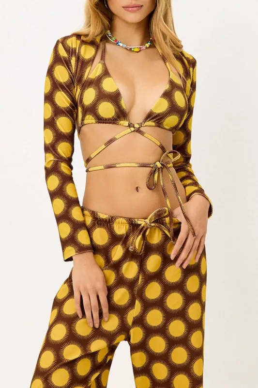Allegra Terry Long Sleeve Bolero - Golden sold by Frankie's Bikinis