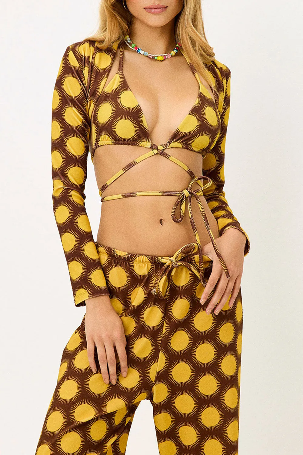Allegra Terry Long Sleeve Bolero - Golden sold by Frankie's Bikinis