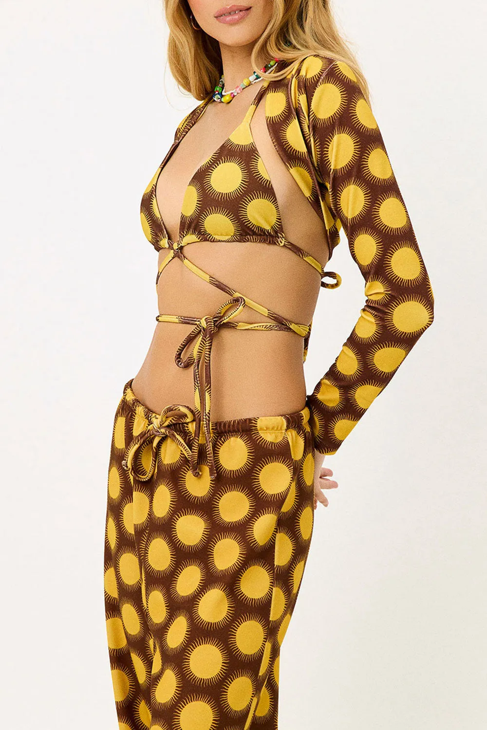 Allegra Terry Long Sleeve Bolero - Golden sold by Frankie's Bikinis product image thumbnail 2