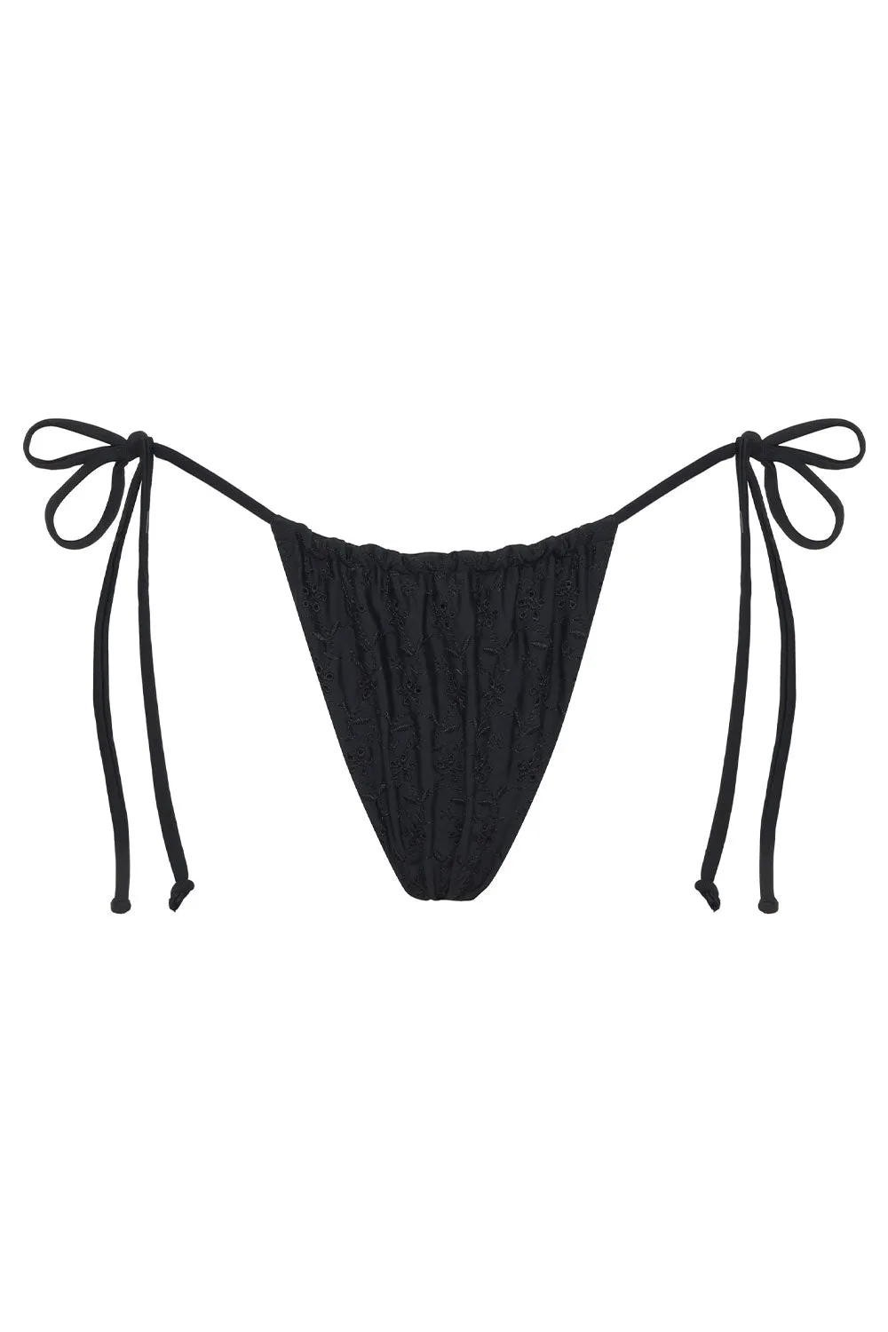 Tia Eyelet String Bikini Bottom - Black sold by Frankie's Bikinis product image thumbnail 5