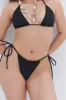 Tia Eyelet String Bikini Bottom - Black sold by Frankie's Bikinis
