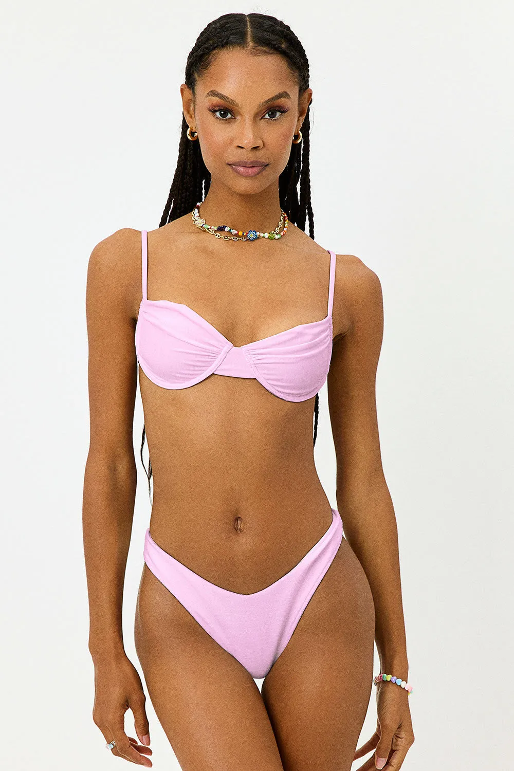 Enzo Shine Cheeky Bikini Bottom - Azalea Pink sold by Frankie's Bikinis product image thumbnail 3
