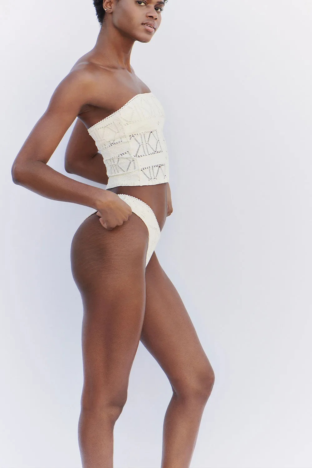 Peace Strapless Bikini Top - Angel Dust sold by Frankie's Bikinis product image thumbnail 3