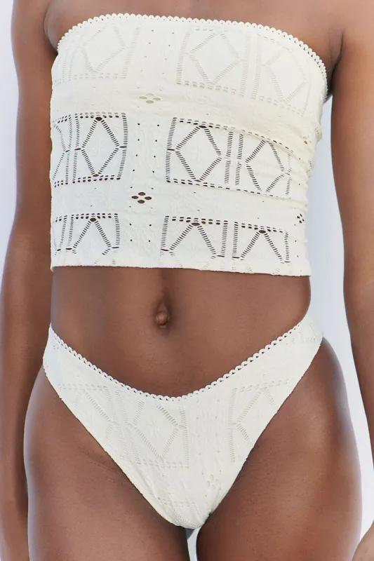 Peace Strapless Bikini Top - Angel Dust sold by Frankie's Bikinis