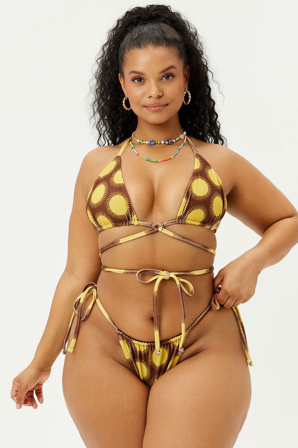 Tatum Terry Triangle Bikini Top - Golden - Extended sold by Frankie's Bikinis