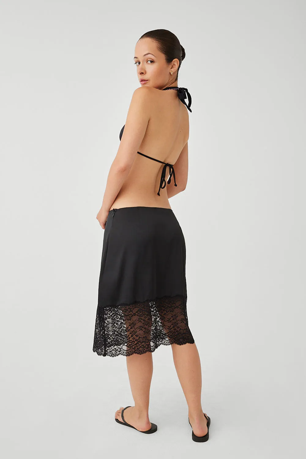 Chamomile Satin Midi Skirt - Black sold by Frankie's Bikinis product image thumbnail 3