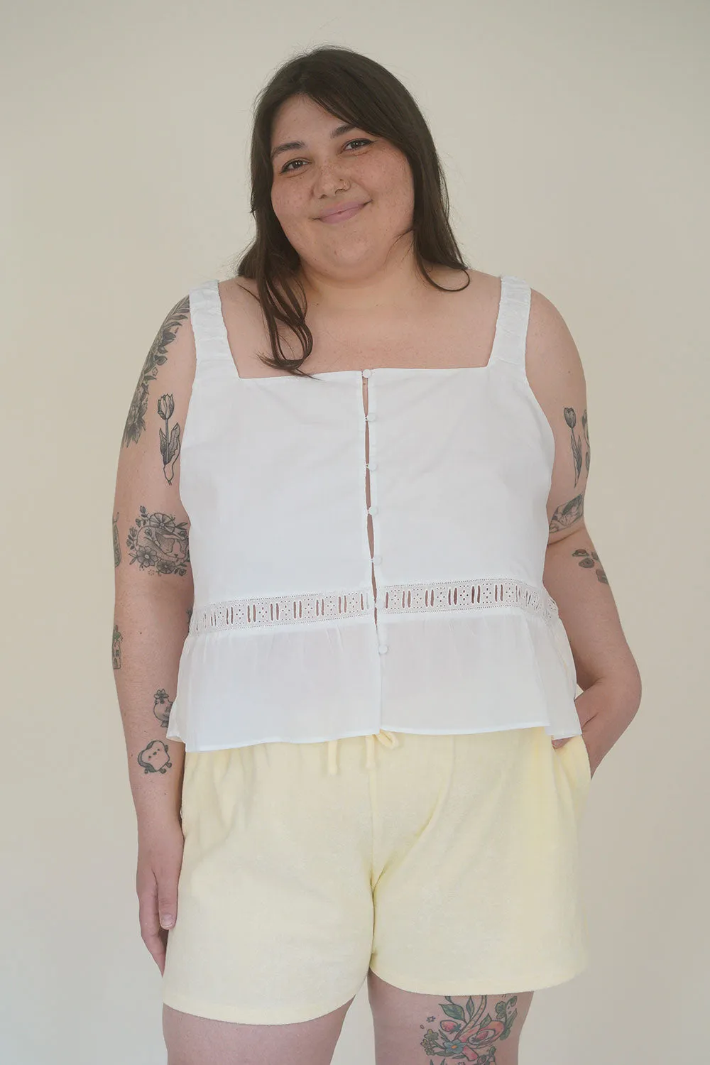 x DJERF AVENUE Airy Poplin Buttoned Top - White sold by Frankie's Bikinis product image thumbnail 5
