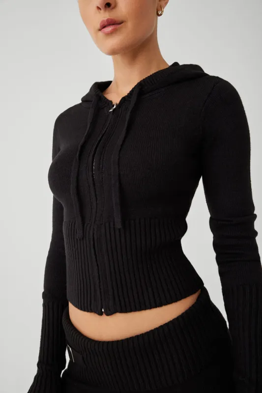 Aimee Zip Up  Hoodie - Black sold by Frankie's Bikinis