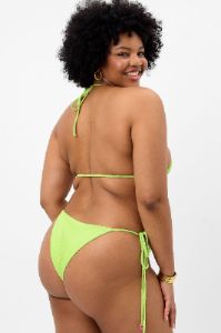 Phillipa Plissé Micro Triangle Bikini Top - Kiwi - Extended sold by Frankie's Bikinis