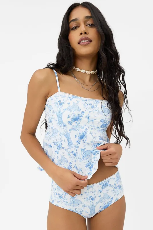 x GIGI HADID Noura Tankini Bikini Top - Yomi Toile Blue sold by Frankie's Bikinis